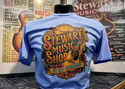 Stewart's Music Shop Tee's - Different designs, colours and sizes! They are also available to purchase online!